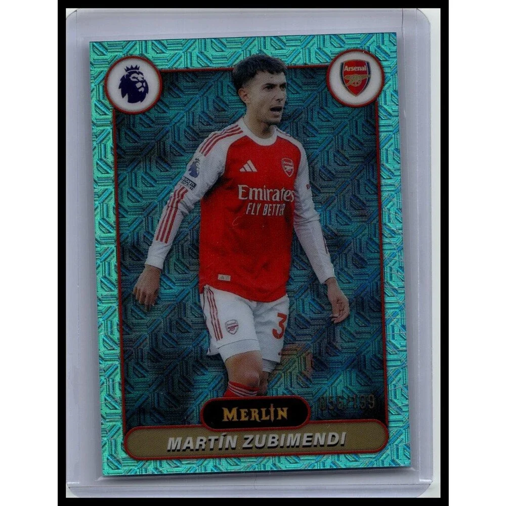 2026 Merlin Premier League Martín Zubimendi #16 Arsenal FC Aqua Mojo #/199